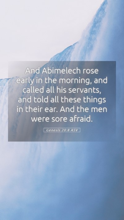 Picture 05 - Genesis 20:8 ASV Mobile Phone Wallpaper - And Abimelech rose early in the morning, and - Mobile Bible Verse Wallpaper