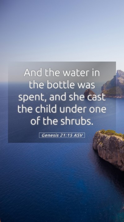 Picture 05 - Genesis 21:15 ASV Mobile Phone Wallpaper - And the water in the bottle was spent, and she - Mobile Bible Verse Wallpaper
