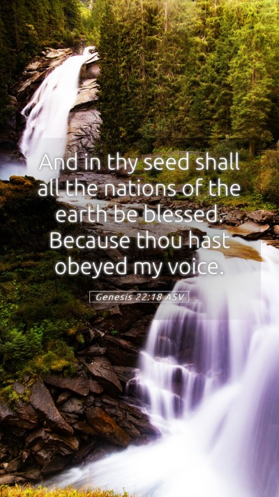 Picture 05 - Genesis 22:18 ASV Mobile Phone Wallpaper - And in thy seed shall all the nations of the - Mobile Bible Verse Wallpaper