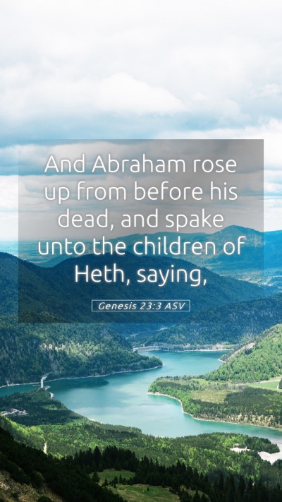 Picture 05 - Genesis 23:3 ASV Mobile Phone Wallpaper - And Abraham rose up from before his dead, and - Mobile Bible Verse Wallpaper