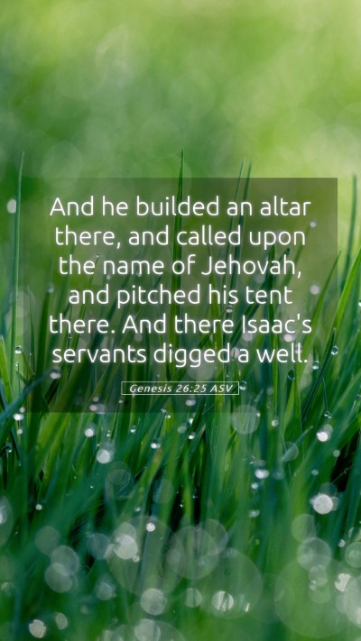 Picture 05 - Genesis 26:25 ASV Mobile Phone Wallpaper - And he builded an altar there, and called upon - Mobile Bible Verse Wallpaper