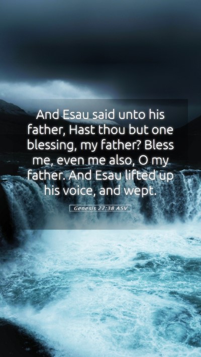 Picture 05 - Genesis 27:38 ASV Mobile Phone Wallpaper - And Esau said unto his father, Hast thou but one - Mobile Bible Verse Wallpaper