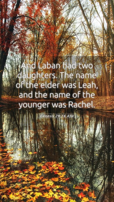 Picture 05 - Genesis 29:16 ASV Mobile Phone Wallpaper - And Laban had two daughters. The name of the - Mobile Bible Verse Wallpaper