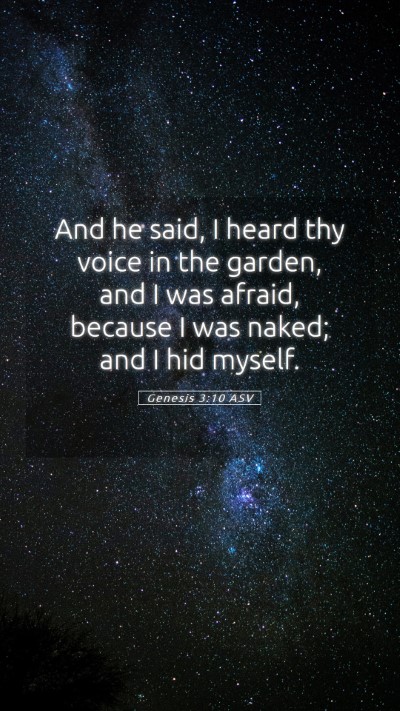 Picture 05 - Genesis 3:10 ASV Mobile Phone Wallpaper - And he said, I heard thy voice in the garden, and - Mobile Bible Verse Wallpaper