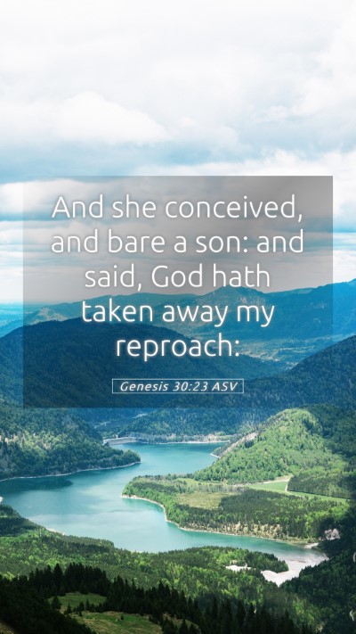 Picture 05 - Genesis 30:23 ASV Mobile Phone Wallpaper - And she conceived, and bare a son: and said, God - Mobile Bible Verse Wallpaper