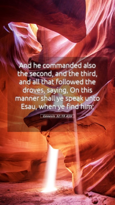 Picture 05 - Genesis 32:19 ASV Mobile Phone Wallpaper - And he commanded also the second, and the third, - Mobile Bible Verse Wallpaper