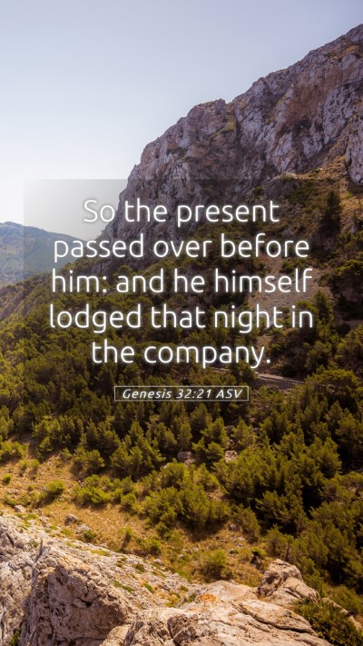Picture 05 - Genesis 32:21 ASV Mobile Phone Wallpaper - So the present passed over before him: and he - Mobile Bible Verse Wallpaper