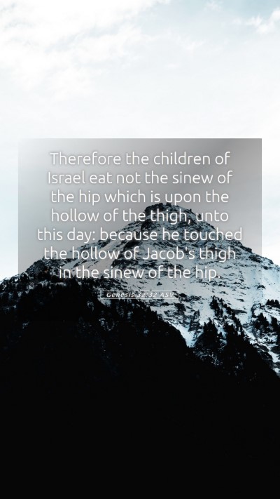 Picture 05 - Genesis 32:32 ASV Mobile Phone Wallpaper - Therefore the children of Israel eat not the - Mobile Bible Verse Wallpaper