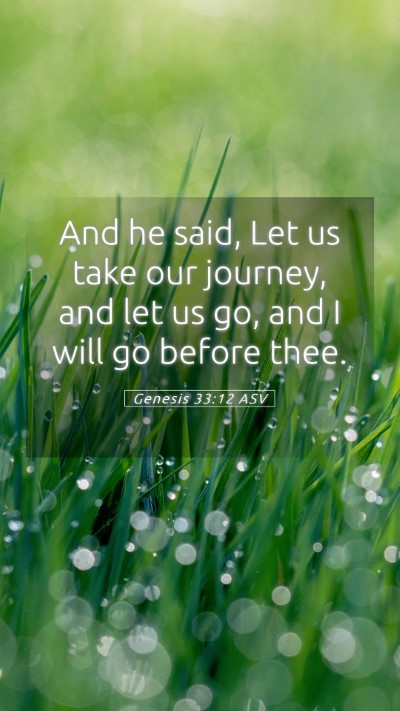 Picture 05 - Genesis 33:12 ASV Mobile Phone Wallpaper - And he said, Let us take our journey, and let us - Mobile Bible Verse Wallpaper