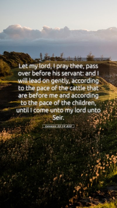 Picture 05 - Genesis 33:14 ASV Mobile Phone Wallpaper - Let my lord, I pray thee, pass over before his - Mobile Bible Verse Wallpaper