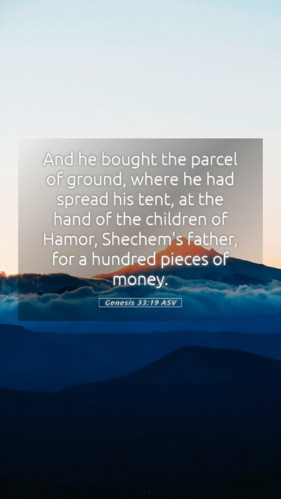 Picture 05 - Genesis 33:19 ASV Mobile Phone Wallpaper - And he bought the parcel of ground, where he had - Mobile Bible Verse Wallpaper