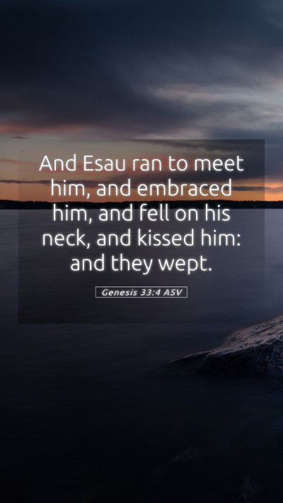 Picture 05 - Genesis 33:4 ASV Mobile Phone Wallpaper - And Esau ran to meet him, and embraced him, and - Mobile Bible Verse Wallpaper