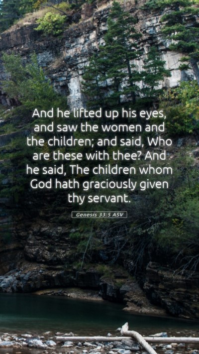 Picture 05 - Genesis 33:5 ASV Mobile Phone Wallpaper - And he lifted up his eyes, and saw the women and - Mobile Bible Verse Wallpaper