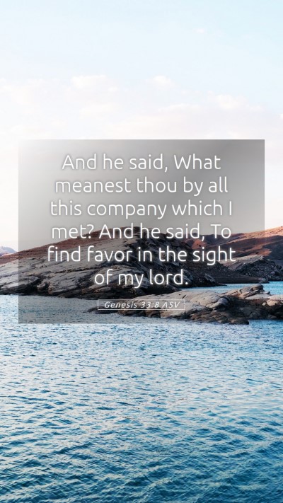 Picture 05 - Genesis 33:8 ASV Mobile Phone Wallpaper - And he said, What meanest thou by all this - Mobile Bible Verse Wallpaper
