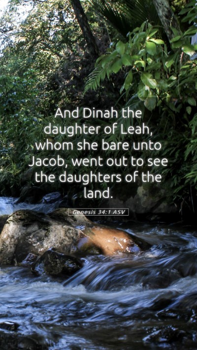 Picture 05 - Genesis 34:1 ASV Mobile Phone Wallpaper - And Dinah the daughter of Leah, whom she bare - Mobile Bible Verse Wallpaper
