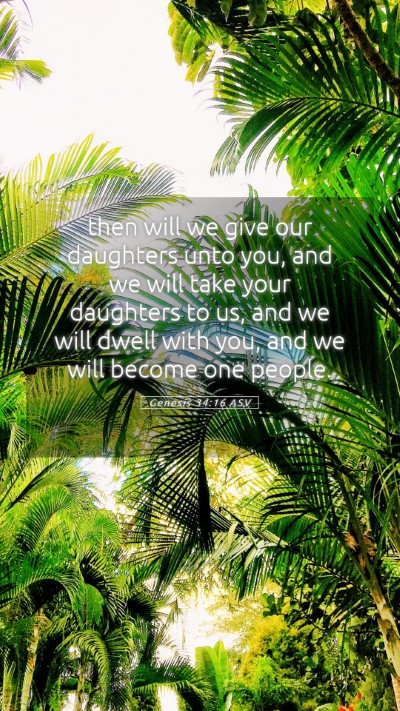 Picture 05 - Genesis 34:16 ASV Mobile Phone Wallpaper - then will we give our daughters unto you, and we - Mobile Bible Verse Wallpaper