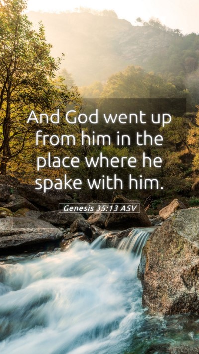 Picture 05 - Genesis 35:13 ASV Mobile Phone Wallpaper - And God went up from him in the place where he - Mobile Bible Verse Wallpaper