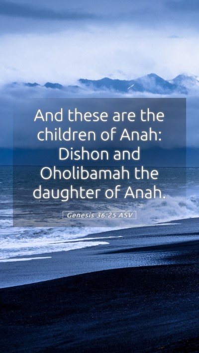 Picture 05 - Genesis 36:25 ASV Mobile Phone Wallpaper - And these are the children of Anah: Dishon and - Mobile Bible Verse Wallpaper