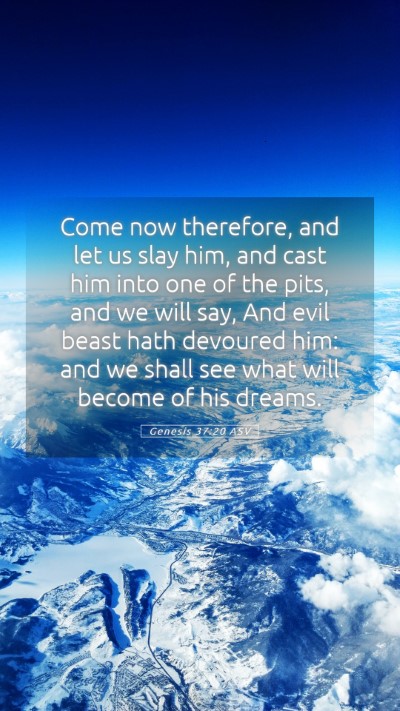 Picture 05 - Genesis 37:20 ASV Mobile Phone Wallpaper - Come now therefore, and let us slay him, and cast - Mobile Bible Verse Wallpaper