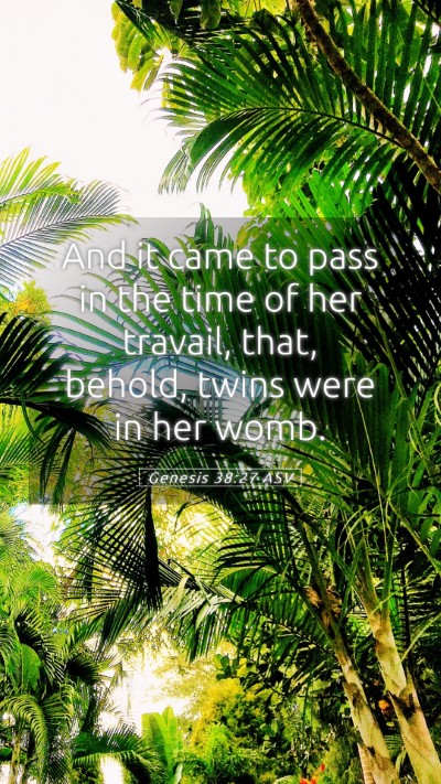 Picture 05 - Genesis 38:27 ASV Mobile Phone Wallpaper - And it came to pass in the time of her travail, - Mobile Bible Verse Wallpaper