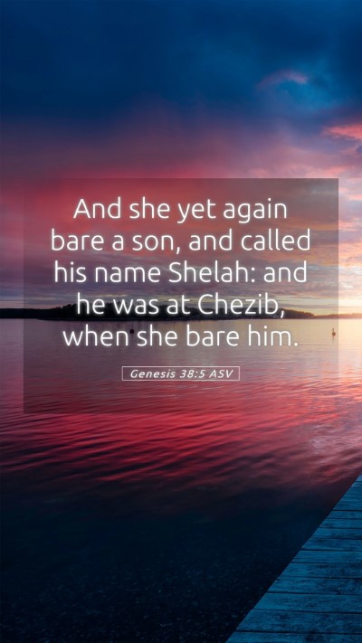 Picture 05 - Genesis 38:5 ASV Mobile Phone Wallpaper - And she yet again bare a son, and called his name - Mobile Bible Verse Wallpaper