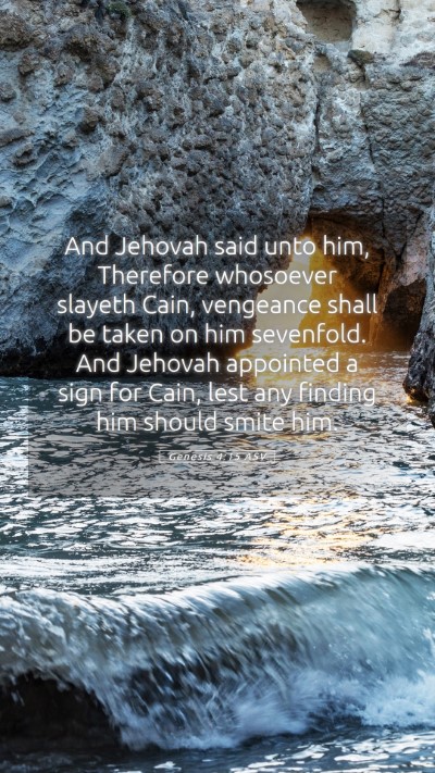 Picture 05 - Genesis 4:15 ASV Mobile Phone Wallpaper - And Jehovah said unto him, Therefore whosoever - Mobile Bible Verse Wallpaper