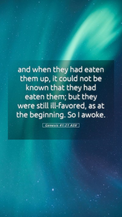 Picture 05 - Genesis 41:21 ASV Mobile Phone Wallpaper - and when they had eaten them up, it could not be - Mobile Bible Verse Wallpaper
