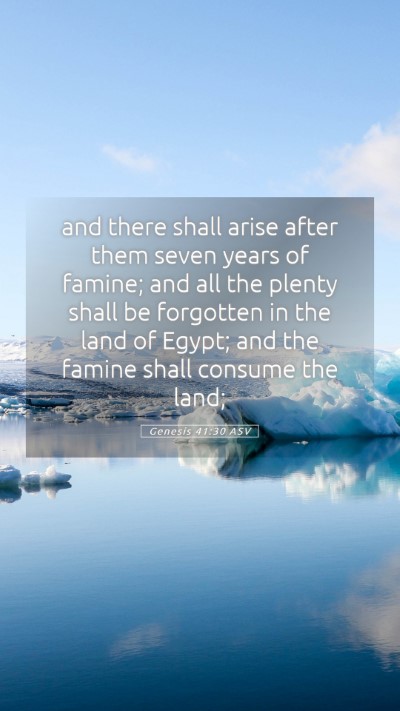 Picture 05 - Genesis 41:30 ASV Mobile Phone Wallpaper - and there shall arise after them seven years of - Mobile Bible Verse Wallpaper