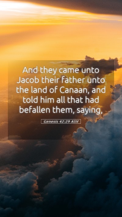 Picture 05 - Genesis 42:29 ASV Mobile Phone Wallpaper - And they came unto Jacob their father unto the - Mobile Bible Verse Wallpaper