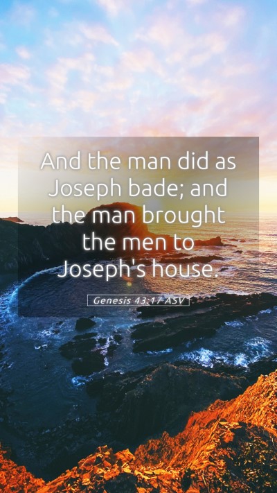 Picture 05 - Genesis 43:17 ASV Mobile Phone Wallpaper - And the man did as Joseph bade; and the man - Mobile Bible Verse Wallpaper