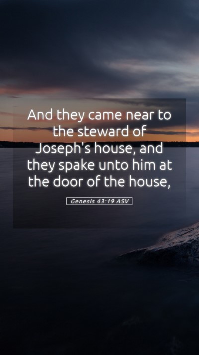 Picture 05 - Genesis 43:19 ASV Mobile Phone Wallpaper - And they came near to the steward of Joseph's - Mobile Bible Verse Wallpaper