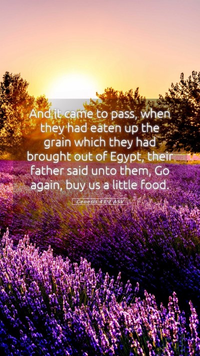 Picture 05 - Genesis 43:2 ASV Mobile Phone Wallpaper - And it came to pass, when they had eaten up the - Mobile Bible Verse Wallpaper