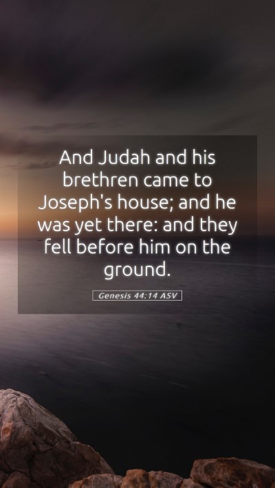 Picture 05 - Genesis 44:14 ASV Mobile Phone Wallpaper - And Judah and his brethren came to Joseph's - Mobile Bible Verse Wallpaper