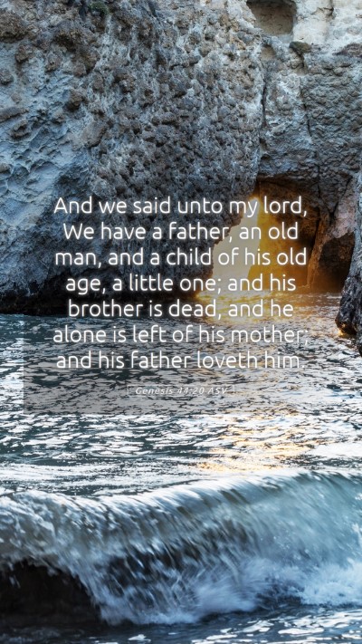 Picture 05 - Genesis 44:20 ASV Mobile Phone Wallpaper - And we said unto my lord, We have a father, an - Mobile Bible Verse Wallpaper
