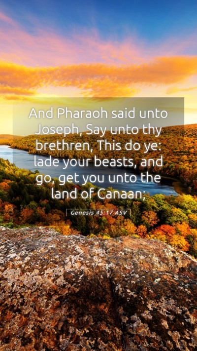 Picture 05 - Genesis 45:17 ASV Mobile Phone Wallpaper - And Pharaoh said unto Joseph, Say unto thy - Mobile Bible Verse Wallpaper