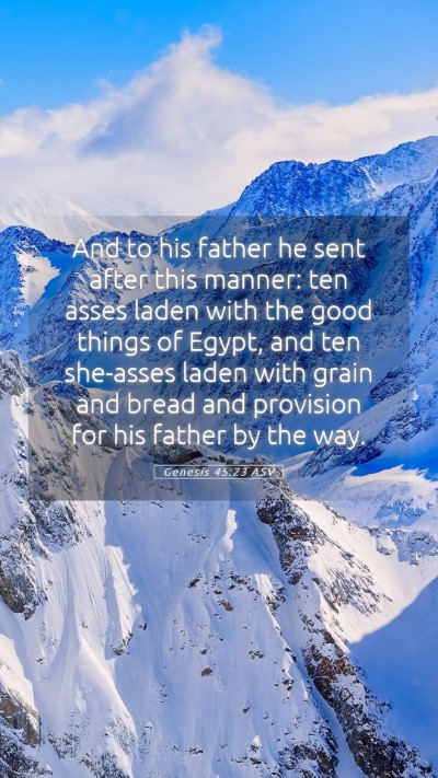 Picture 05 - Genesis 45:23 ASV Mobile Phone Wallpaper - And to his father he sent after this manner: ten - Mobile Bible Verse Wallpaper