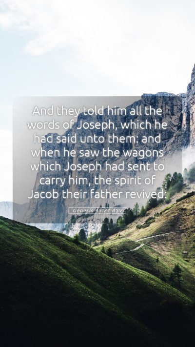 Picture 05 - Genesis 45:27 ASV Mobile Phone Wallpaper - And they told him all the words of Joseph, which - Mobile Bible Verse Wallpaper