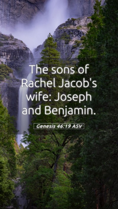 Picture 05 - Genesis 46:19 ASV Mobile Phone Wallpaper - The sons of Rachel Jacob's wife: Joseph and - Mobile Bible Verse Wallpaper
