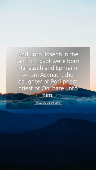 Picture 05 - Genesis 46:20 ASV Mobile Phone Wallpaper - And unto Joseph in the land of Egypt were born - Mobile Bible Verse Wallpaper