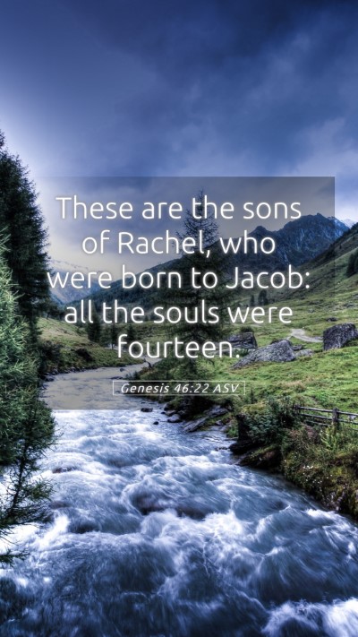 Picture 05 - Genesis 46:22 ASV Mobile Phone Wallpaper - These are the sons of Rachel, who were born to - Mobile Bible Verse Wallpaper