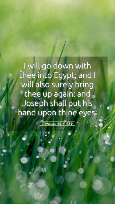 Picture 05 - Genesis 46:4 ASV Mobile Phone Wallpaper - I will go down with thee into Egypt; and I will - Mobile Bible Verse Wallpaper