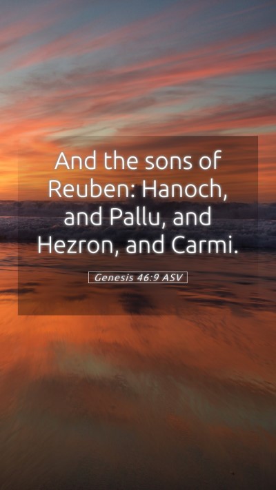 Picture 05 - Genesis 46:9 ASV Mobile Phone Wallpaper - And the sons of Reuben: Hanoch, and Pallu, and - Mobile Bible Verse Wallpaper