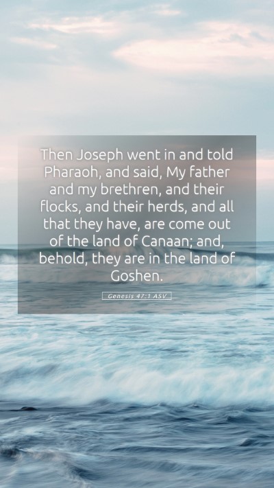 Picture 05 - Genesis 47:1 ASV Mobile Phone Wallpaper - Then Joseph went in and told Pharaoh, and said, - Mobile Bible Verse Wallpaper