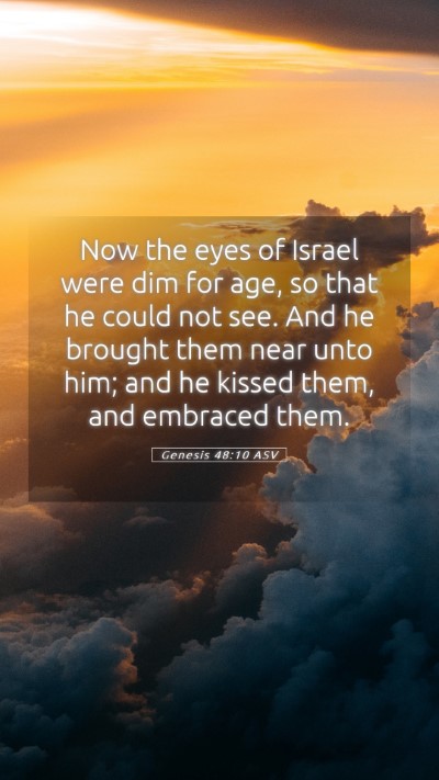 Picture 05 - Genesis 48:10 ASV Mobile Phone Wallpaper - Now the eyes of Israel were dim for age, so that - Mobile Bible Verse Wallpaper