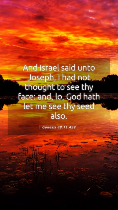 Picture 05 - Genesis 48:11 ASV Mobile Phone Wallpaper - And Israel said unto Joseph, I had not thought to - Mobile Bible Verse Wallpaper