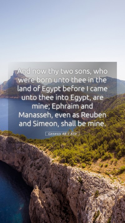 Picture 05 - Genesis 48:5 ASV Mobile Phone Wallpaper - And now thy two sons, who were born unto thee in - Mobile Bible Verse Wallpaper