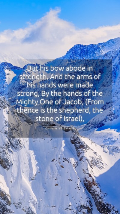 Picture 05 - Genesis 49:24 ASV Mobile Phone Wallpaper - But his bow abode in strength, And the arms of - Mobile Bible Verse Wallpaper