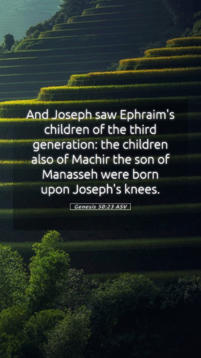 Picture 05 - Genesis 50:23 ASV Mobile Phone Wallpaper - And Joseph saw Ephraim's children of the third - Mobile Bible Verse Wallpaper