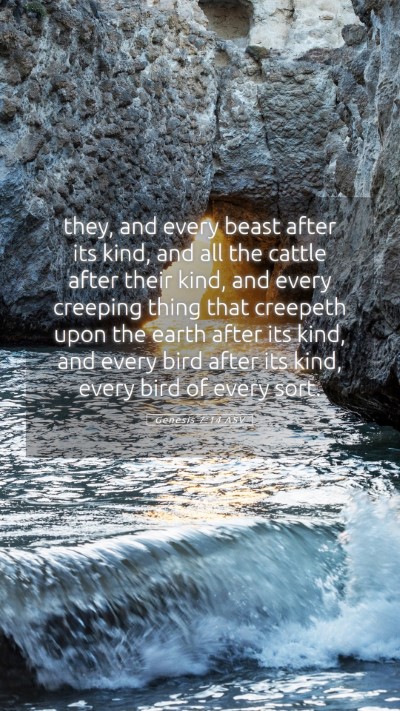 Picture 05 - Genesis 7:14 ASV Mobile Phone Wallpaper - they, and every beast after its kind, and all the - Mobile Bible Verse Wallpaper