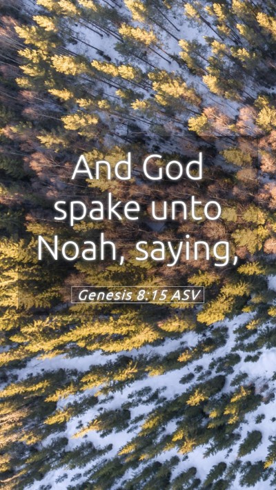Picture 05 - Genesis 8:15 ASV Mobile Phone Wallpaper - And God spake unto Noah, - Mobile Bible Verse Wallpaper